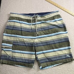 Tommy Bahama Relax XXL‎ Striped Swim Trunks Board Shorts Green Blue